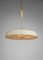 Large Swedish Fabric & Brass Ceiling Lamp in the Style of Paavo Tynell, 1950s 15