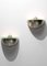 Italienische Wandlampen aus Glas & Metall im Stil von Max Ingrand für Fontana Arte, 2er Set 1