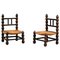 French Turned Wood Fireplace Chairs, 1960s, Set of 2 1