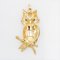 French Emerald Owl Pendant in 18 Karat Yellow Gold, 1960s 3