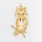 French Emerald Owl Pendant in 18 Karat Yellow Gold, 1960s, Image 3