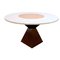 Mid-Century Belgian Dining Table in White Marble and Red Travertine by Jan Vlug 1