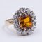 Anello con citrino e diamanti in oro 18k, anni '60, Immagine 2