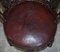 Antique Victorian Carved Oxblood Leather Chair, Image 4