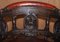 Chaise Victorienne Antique en Cuir Sculpté 7