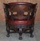 Antique Victorian Carved Oxblood Leather Chair 15