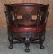 Antique Victorian Carved Oxblood Leather Chair, Image 15