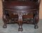 Chaise Victorienne Antique en Cuir Sculpté 10