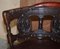 Antique Victorian Carved Oxblood Leather Chair, Image 6