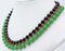 9 Karat Rose Gold & Silver Necklace with Diamonds, Green Agate, Coral, & Onyx 2