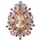 14 Karat Rose Gold & Silver Retrò Ring With Topazs, Garnets, & Diamonds, Image 1