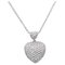 18 Karat White Gold Heart Shaped Pendant Necklace With Diamonds 1