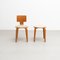 Plywood & Upholstery Chair and Stool by Cor Alons for Den Boer, 1950s, Set of 2 11