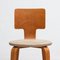 Plywood & Upholstery Chair and Stool by Cor Alons for Den Boer, 1950s, Set of 2 12