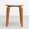 Plywood & Upholstery Chair and Stool by Cor Alons for Den Boer, 1950s, Set of 2 13