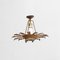 Mid-Century Modern Brass Sunburst Ceiling Lamp 4