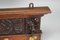 Antique French Hand-Carved Oak and Brass Wall Coat Rack with Lion Heads, 1900s 10