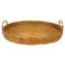 Bamboo, Rattan & Brass Oval Serving Tray, Italy, 1970s, Image 1