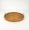 Bamboo, Rattan & Brass Oval Serving Tray, Italy, 1970s 3