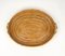 Bamboo, Rattan & Brass Oval Serving Tray, Italy, 1970s, Image 5