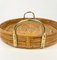 Bamboo, Rattan & Brass Oval Serving Tray, Italy, 1970s 9