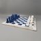 Blue & White Volterra Alabaster Chess Set, Italy, 1970s, Set of 33 1