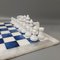Blue & White Volterra Alabaster Chess Set, Italy, 1970s, Set of 33 4