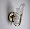 Italian Frosted Leaf Sconce in Murano Glass by Carl Fagerlund, 1970, Image 6