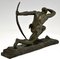 Pierre Le Faguays, Art Deco Athlete with Bow, Bronze 6
