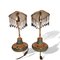 Art Nouveau Golden Porcelain Ceramic Table Lamps by Corsi A for MTC Italy, 1930s, Set of 2, Image 4