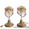 Jugendstil Tischlampen aus goldener Porzellan-Keramik von Corsi A für MTC Italy, 1930er, 2er Set 1