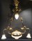 Empire Kronleuchter aus Kristallglas, goldener Bronze und braunem patiniertem Empire, 19. Jh 1