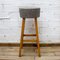 Taburete de madera de haya con asiento tapizado, años 60, Imagen 2