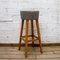 Beech Wood Stool with Upholstered Seat, 1960s, Image 1
