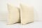White Organic Wool Turkish Kilim Cushion Covers, Set of 2 3