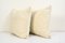 White Organic Wool Turkish Kilim Cushion Covers, Set of 2 2