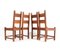 Chaises Brutalistes Rustiques en Chêne, 1940s, Set de 4 2