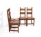 Rustic Oak Brutalist Chairs, 1940s, Set of 4 5