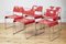 Space Age Red Metal Dining Chair by Rodney Kinsman for Bieffeplast, 1971, Set of 5 1
