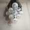 Pendant Chandelier With Lights in Satin Glass, Italy, 1970s, Image 2