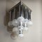 Pendant Chandelier With Lights in Satin Glass, Italy, 1970s 1