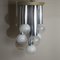 Suspension Chandelier With 7 Lights in Satin Glass, Italy, 1970s, Image 2