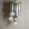 Suspension Chandelier With 7 Lights in Satin Glass, Italy, 1970s 5