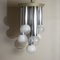 Suspension Chandelier With 7 Lights in Satin Glass, Italy, 1970s, Image 5