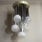 Suspension Chandelier With 7 Lights in Satin Glass, Italy, 1970s 3