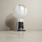Basic Mazzega Style Table Lamp in Steel With Satin Glass Sphere, 1970s, Image 4