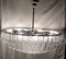 Big Vintage 6-Row, 19 Flame Chandelier with Chromed Metal Frame on a Brass Rod with Brass Sky with Decorated Crystal Glass Plates on Brass Sleeves, 1970s, Image 5