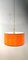 Orange Fabric Suspension Light with Gold Silk Cord 7