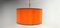 Orange Fabric Suspension Light with Gold Silk Cord 6