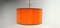 Orange Fabric Suspension Light with Gold Silk Cord, Image 6